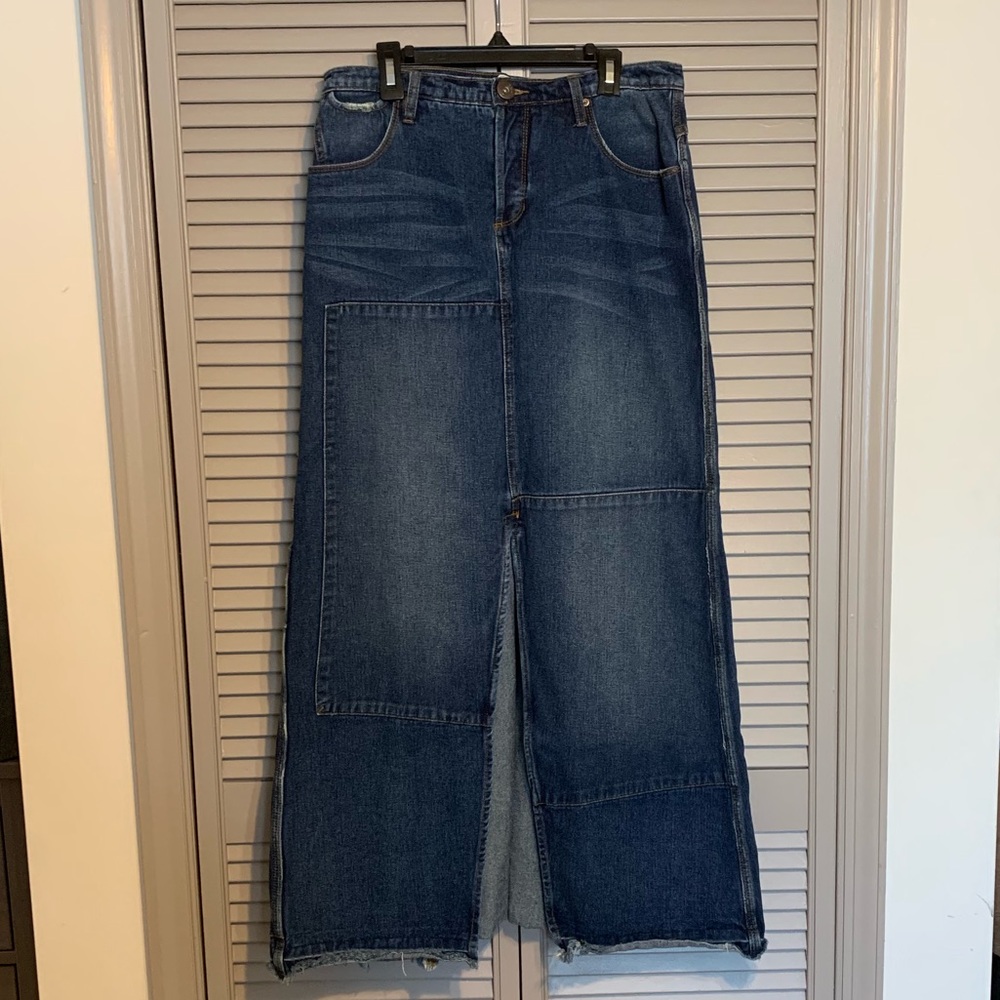 Free People Button Fly Denim skirt